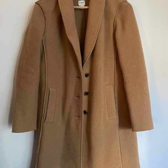 J. Crew Factory Camel Boiled Wool Topcoat - Picture 2 of 7